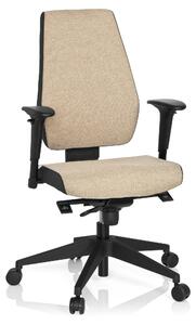 Sedia da ufficio, ergonomica, regolabile in altezza, color grigio scuro/beige