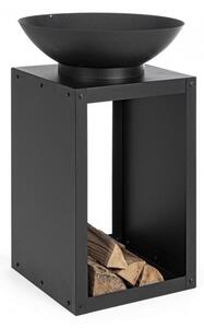 Braciere con Portalegna Efesto 50x50 in Acciaio