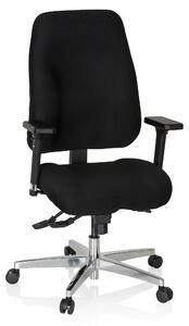 Sedia da ufficio Zenit Comfort, rivestita in tessuto nero, ergonomica, con altezza regolabile