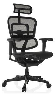 Sedia da ufficio ergonomica con supporto lombare, realizzata in rete, colore nero