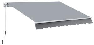 Tenda da Sole Avvolgibile a Parete 295x245 cm in Alluminio e Poliestere Grigio
