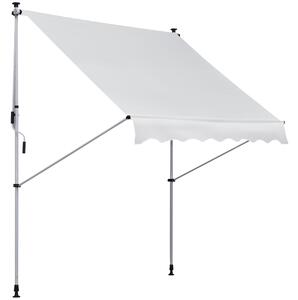 Tenda da Sole a Muro 200x150 cm con Pali di Supporto Bianco