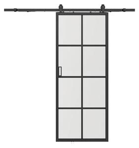 Porta scorrevole con sistema a binario - Alluminio e vetro di sicurezza satinato - 205 x 83 cm - WILDEN II