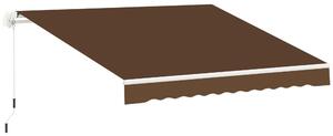 Tenda da Sole Avvolgibile a Parete 395x245 cm in Metallo e Poliestere Rosso ruggine