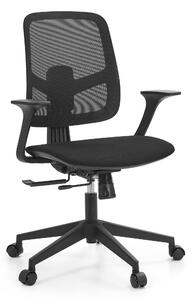 Sedia da ufficio ergonomica MALIO, regolabile in altezza, realizzata in tessuto a rete, colore nero