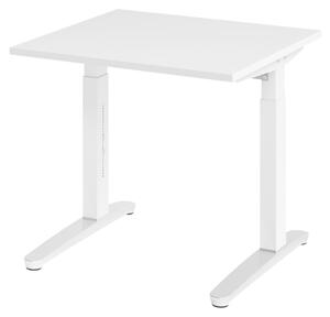 Scrivania bümö serie XB - Decorazione: bianco, dimensioni: 80 x 80 cm, struttura: bianco/alluminio lucido