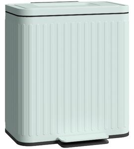 HOMCOM Pattumiera da cucina, 2 x 20 L scomparti, separazione rifiuti efficiente, pedale, Plastica, Metallo, Verde | Aosom Italy