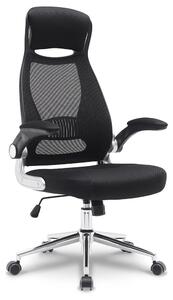 Sedia da ufficio ergonomica, realizzata in tessuto a rete, con altezza regolabile, colore nero