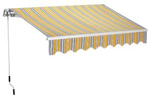 Tenda da Sole Barra Quadra 200x250 cm Tessuto in Poliestere Riga Gialla Scura