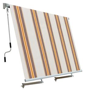 Tenda da Sole a Caduta con Bracci 245x245 cm Tessuto in Poliestere Riga Beige