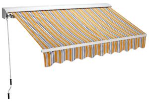 Tenda da Sole Semicassonata 200x250 cm Tessuto in Poliestere Riga Gialla