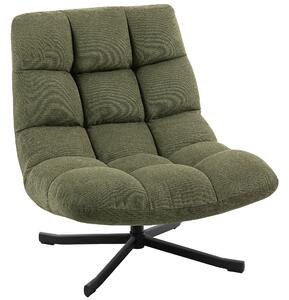 HOMCOM Poltrona Girevole Lounge con Ampia Seduta, Effetto Chenille Idrorepellente, Verde | Aosom Italy