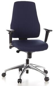 Sedia da ufficio, blu scuro, regolabile in altezza, con meccanismo top-lift