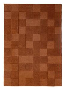 Tappeto color terracotta in lana tessuto a mano 200x290 cm Checkerboard – Flair Rugs