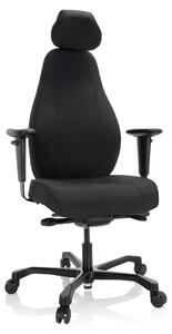 Sedia ergonomica da ufficio Resistio XXL, rivestita in tessuto, portata fino a 200 kg, colore nero