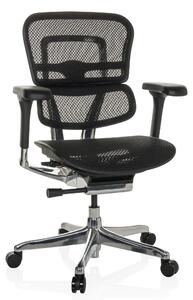 Sedia da ufficio ergonomica con supporto lombare, realizzata in rete, colore nero