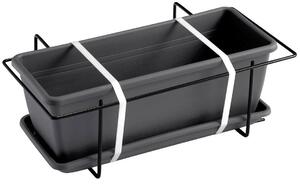 Vaso 40x17x14,5 cm in Polipropilene con Supporto Kit Cassetta Mare 40 Antracite