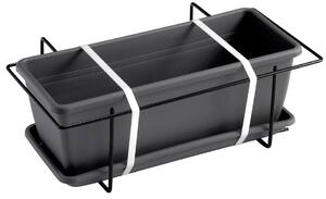 Vaso 50x17x14,5 cm in Polipropilene con Supporto Kit Cassetta Mare 50 Antracite