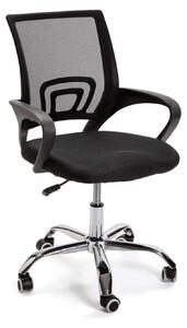 Sedia da ufficio ergonomica con schienale a rete, colore nero e blu