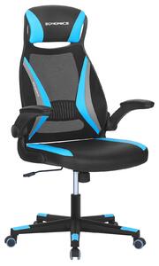 Sedia da ufficio con rivestimento in rete, regolabile in altezza, portata massima 130 kg, colore: nero/blu/grigio