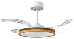 HOMCOM Ventilatore da soffitto con luce e telecomando, 95 cm ventilatore LED moderno con pale retraibili, naturale | Aosom Italy