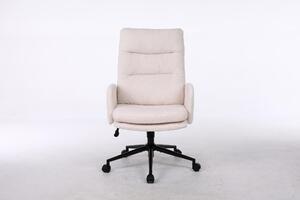 Sedia da ufficio in ecopelliccia, regolabile in altezza, color beige