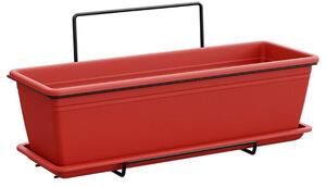 Vaso 40x17x14,5 cm in Polipropilene con Supporto Kit Wall Cassetta Mare 40 Scarlet