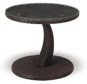 Tavolino da Giardino in PVC Rattan con Piano in Vetro Taddei Mizar Marrone