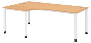 Scrivania bümö Serie H - Finitura: faggio, Dimensioni: scrivania angolare 200 x 120 cm, Struttura: bianco