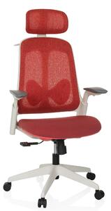 Sedia da ufficio ARCEO WF, rivestita in tessuto/rete, colore rosso, regolabile in altezza