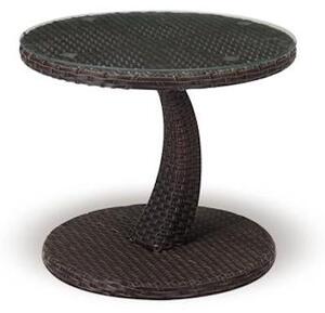 Tavolino da Giardino in PVC Rattan con Piano in Vetro Taddei Mizar Marrone
