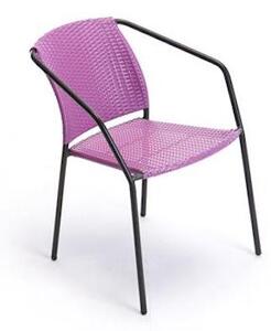 Sedia da Giardino in Ferro e PVC Rattan Taddei Maia Viola