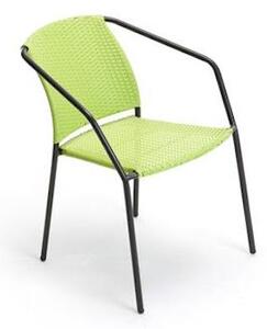 Sedia da Giardino in Ferro e PVC Rattan Taddei Maia Verde