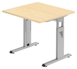 Bümö Scrivania Serie-O - Decorazione: acero, struttura: argento, dimensioni: 80 x 80 cm