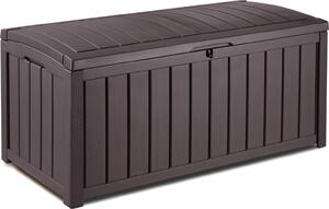 Baule Cassapanca da Esterno 128x61x65 cm in Resina Effetto Legno Keter Glenwood Marrone