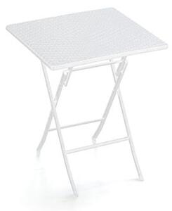 Tavolino da Giardino in Ferro Taddei Plastik 60 Rattan Bianco