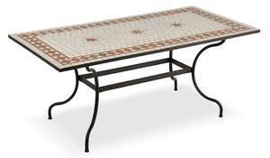 Tavolo da Giardino Rettangolare in Ferro con Piano in Ceramica a Mosaico Taddei Ares 200