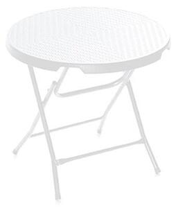 Tavolino da Giardino in Ferro Taddei Plastik 80 Rattan Bianco