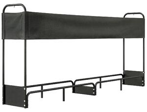 Outsunny Portalegna da esterno, riparo per legna con copertura impermeabile Oxford 600D carico 500 kg 260 x 38 x 118 cm nero | Aosom Italy