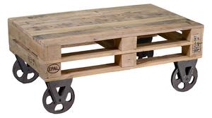 Tavolino Rettangolare da Giardino in Legno con Ruote 100x60xh43cm Banloc