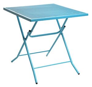 Tavolino Pieghevole da Giardino in Acciaio 70x70x71cm Quadro Blu