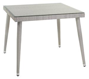 Tavolo da Giardino in Polyrattan Quadrato 80x80x77cm Adila Melange Grigio