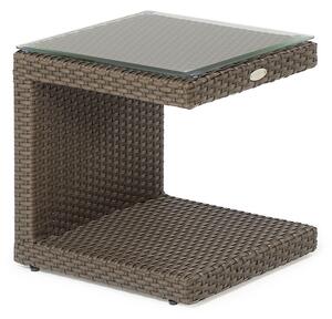 Tavolino da Giardino in Polyrattan 40x40x40cm Adila Quadro Noce