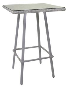 Tavolino Bar da Giardino in Polyrattan Quadrato 70x70x107cm Adila Melange Grigio