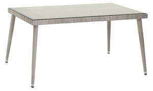 Tavolo da Giardino in Polyrattan Rettangolare 160x90x77cm Adila Melange Grigio