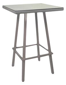 Tavolino Bar da Giardino in Polyrattan Quadrato 70x70x107cm Adila Melange Noce
