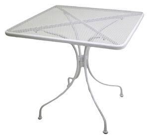 Tavolo da Giardino in Ferro Quadrato 80x80x71cm Ronna Bianco
