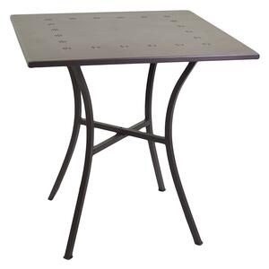 Tavolino da Giardino in Ferro Quadrato 70x70x71cm Old Noce