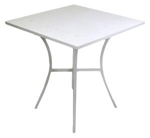 Tavolino da Giardino in Ferro Quadrato 70x70x71cm Old Bianco