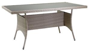 Tavolo da Giardino in Polyrattan Rettangolare 160x90x75cm Providence Crema